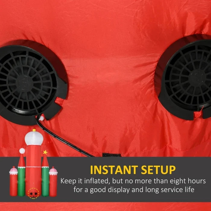 10 ft Christmas Santa's Castle LED Inflatable Decoration