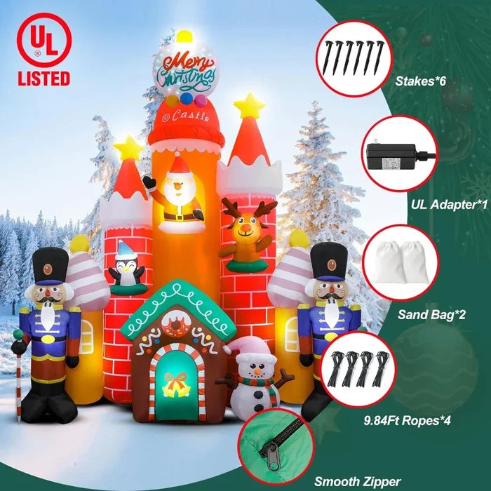 11ft Christmas Candy Castle Inflatable Decoration