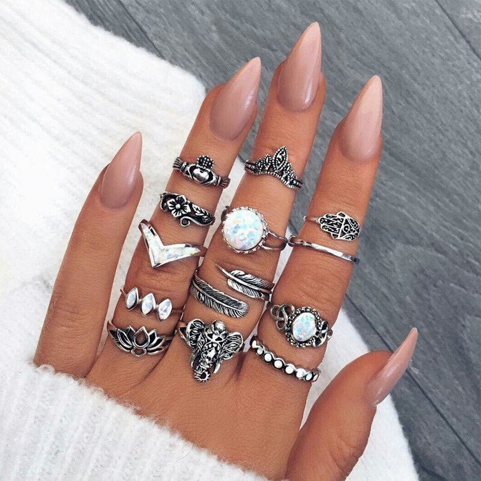 13pcs Boho Style Rings - The Official Strange & Creepy Store!