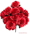 17" Satin Open Rose Bush ( INT398-#2 Red )