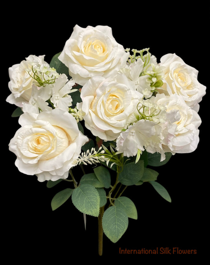 19'' Rose/Hydrangea Bush ( INT5503-Beige )