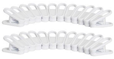 24 Plastic Multi-Purpose Hanger Clips. Add it to Your Hanger to Easily Clip On Clothing. Made in The USA. (24 Hanger Clips)