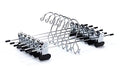 24 Quality Pants Hangers Heavy Duty Add-on Skirt/Slack Metal Hanger, Extra Wide Adjustable Clips, Multi Stackable Add on Hangers, Chrome, Jeans, Bottoms (24)