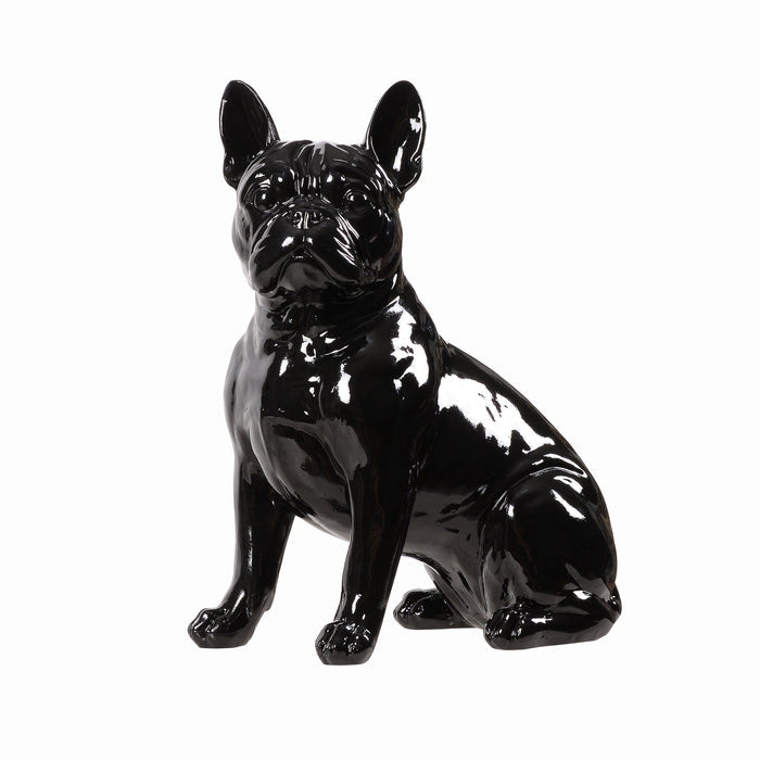53003-BK - 10" H French Bulldog Statue in Black Home Decor Indoor Use Only Hi-Line Gift Ltd.