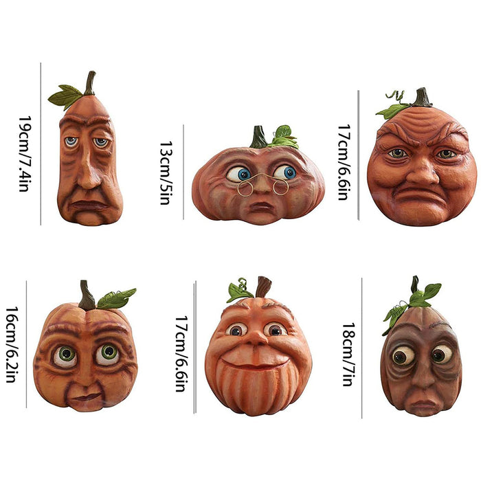 6pc Set Halloween Pumpkin Head Decorations