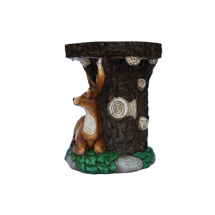 75643-A - Solar Elk Statue Stump Plant Stand Hi-Line Gift Ltd.