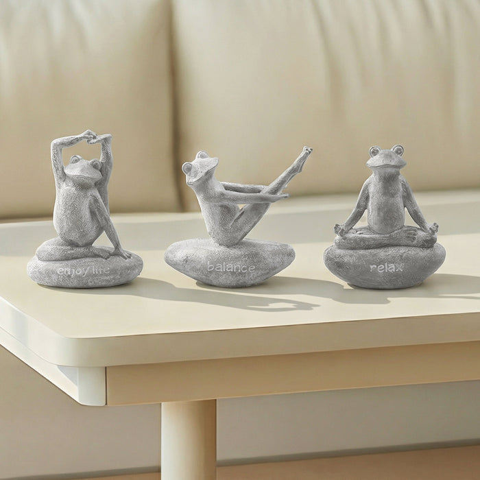 77181 - Yoga Frog Figurine Set Hi-Line Gift Ltd.