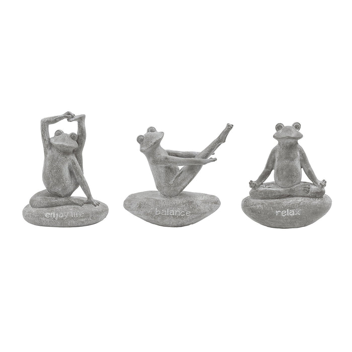 77181 - Yoga Frog Figurine Set Hi-Line Gift Ltd.