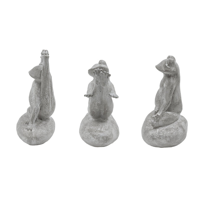 77181 - Yoga Frog Figurine Set Hi-Line Gift Ltd.