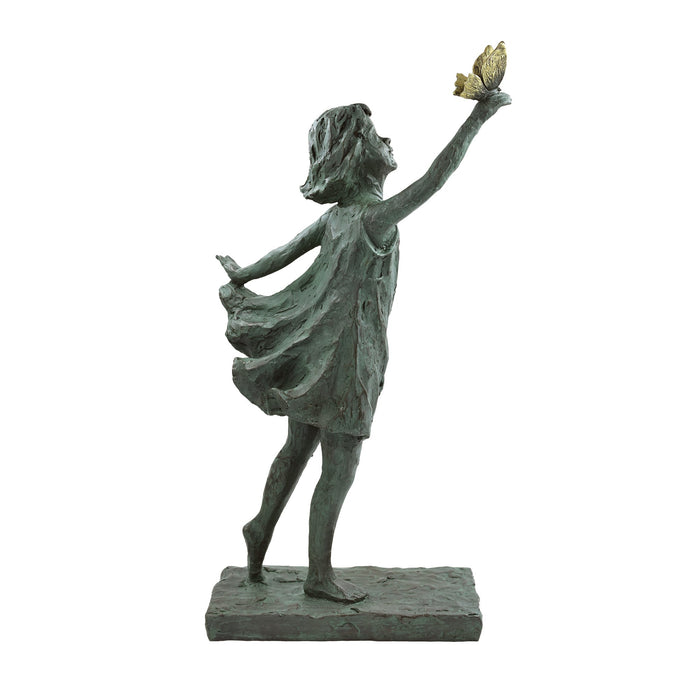 77182-C - Girl with Butterfly Sculpture Hi-Line Gift Ltd.