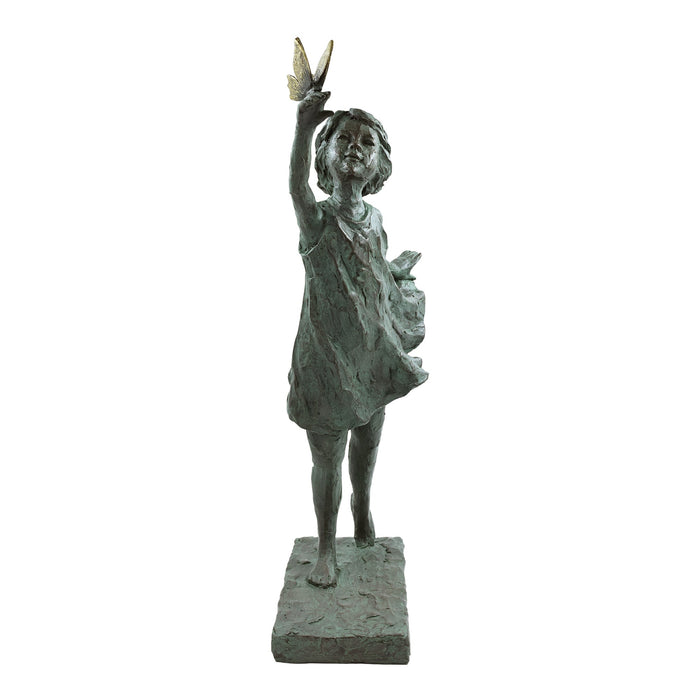 77182-C - Girl with Butterfly Sculpture Hi-Line Gift Ltd.