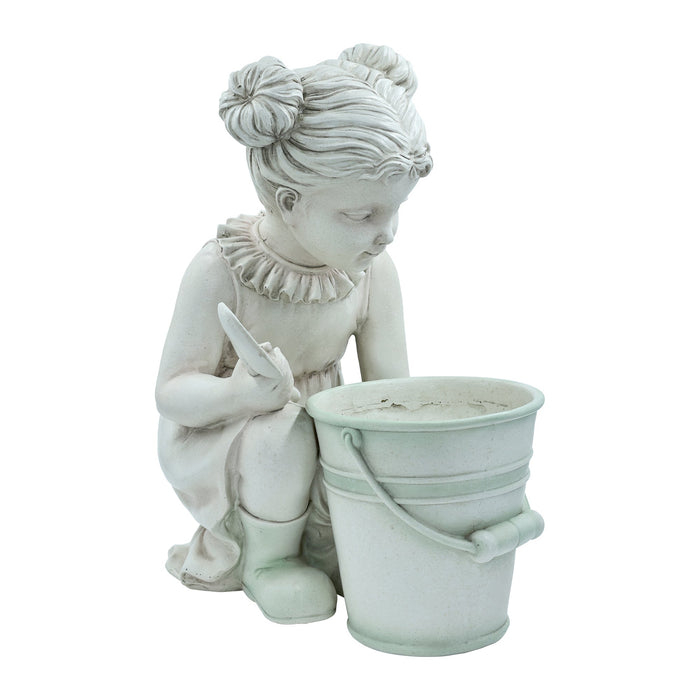 77184-D - Little Girl Planter Statue Hi-Line Gift Ltd.