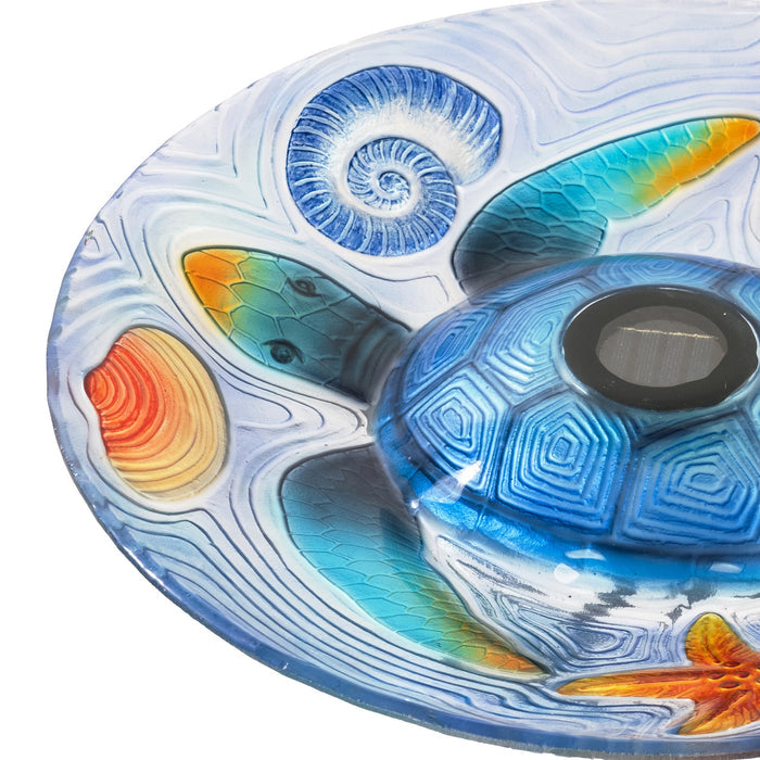 78415-X - Solar Sea Turtle Bird Bath Hi-Line Gift Ltd.