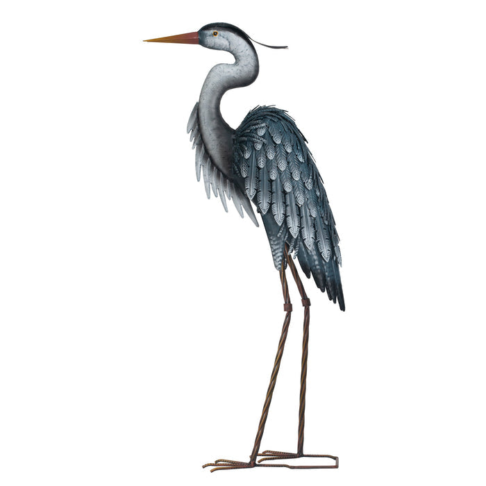78936-02 - Metal Blue Heron Decorative Garden Statue Hi-Line Gift Ltd.