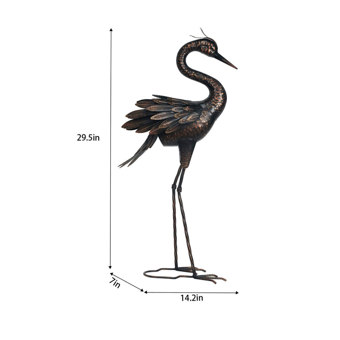 78936-03 - Metal Heron Decorative Garden Statue Hi-Line Gift Ltd.