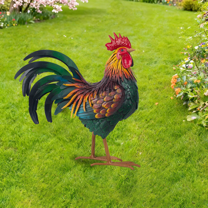 78939-01 - Metal Rooster Statue Hi-Line Gift Ltd.