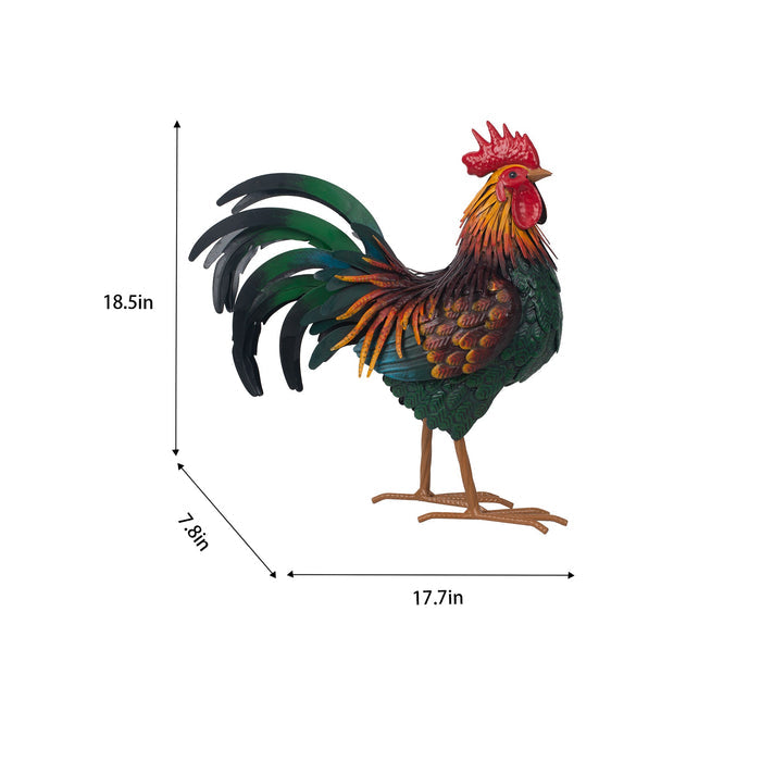 78939-01 - Metal Rooster Statue Hi-Line Gift Ltd.