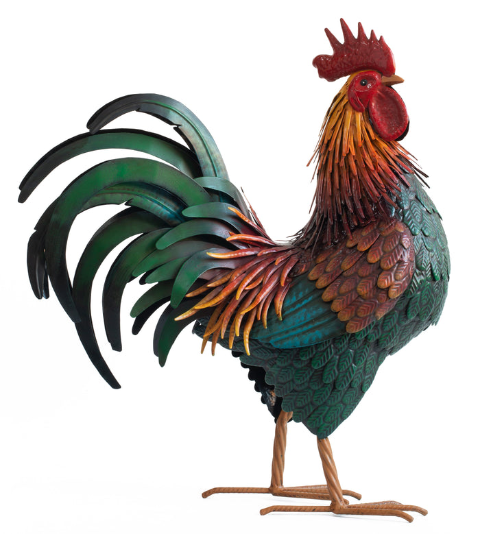 78939-01 - Metal Rooster Statue Hi-Line Gift Ltd.