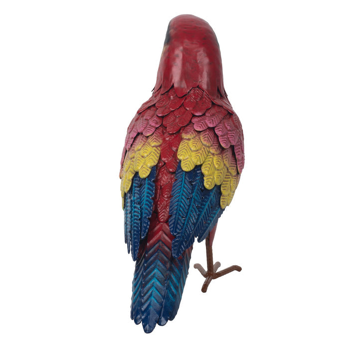 78943-01 - Metal Scarlet Macaw Statue Hi-Line Gift Ltd.