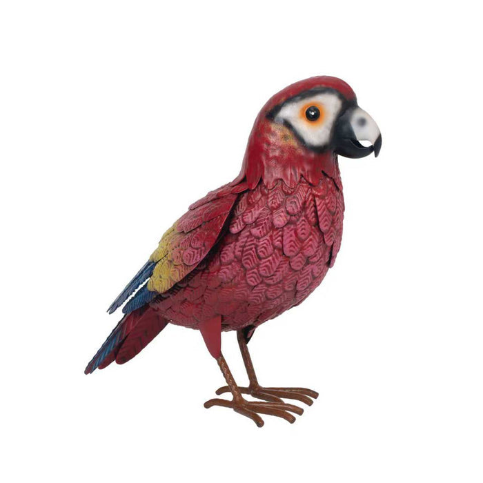 78943-01 - Metal Scarlet Macaw Statue Hi-Line Gift Ltd.
