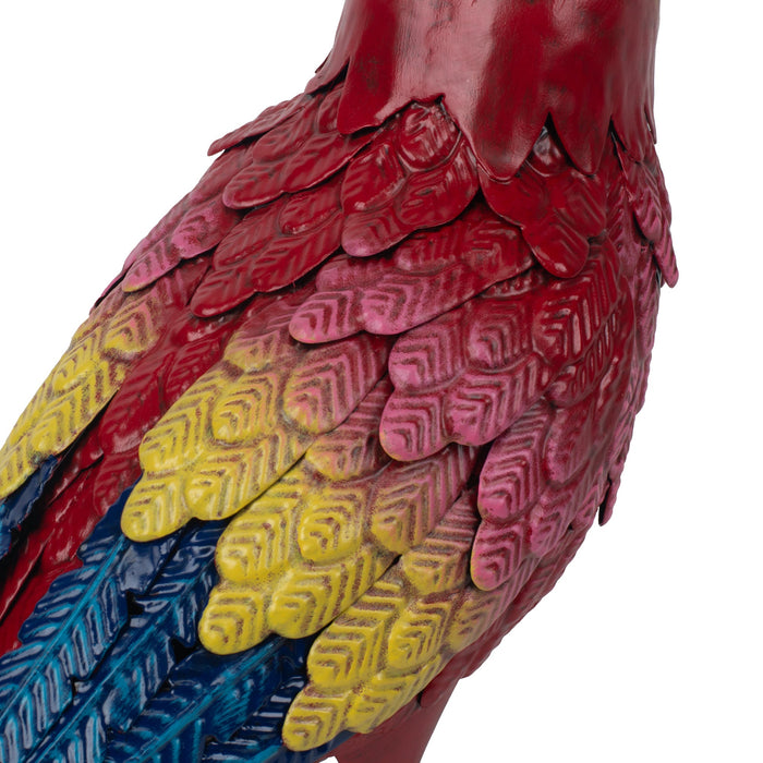 78943-01 - Metal Scarlet Macaw Statue Hi-Line Gift Ltd.