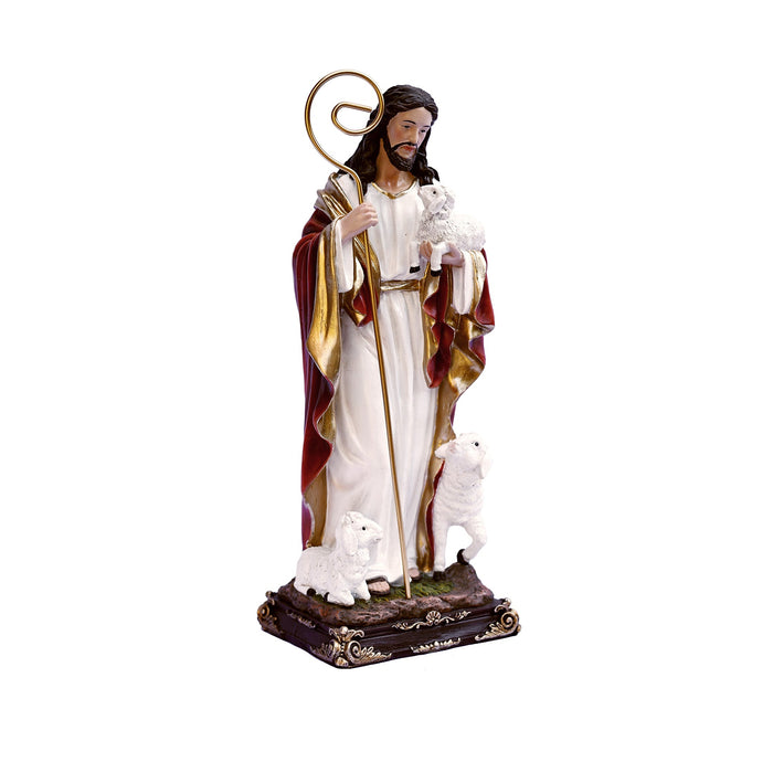 81716-12 - 12in Good Shepherd Figure Statue Religious Decor Hi-Line Gift Ltd.