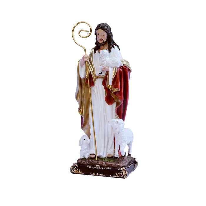 81716-12 - 12in Good Shepherd Figure Statue Religious Decor Hi-Line Gift Ltd.