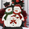 85255-G - 27in Wooden Snowman Family Christmas Decor Indoor Outdoor Use Hi-Line Gift Ltd.