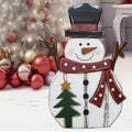 85255-H - 21.5in Wooden Snowman with Tree Christmas Decor Indoor Outdoor Use Hi-Line Gift Ltd.