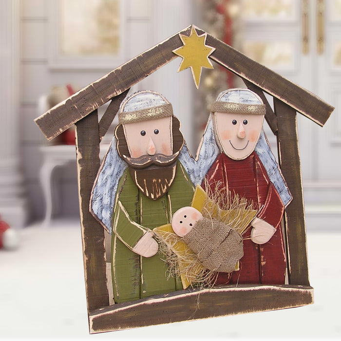 85255-O - 30in Wooden Nativity Christmas Decor Indoor Outdoor Use Hi-Line Gift Ltd.