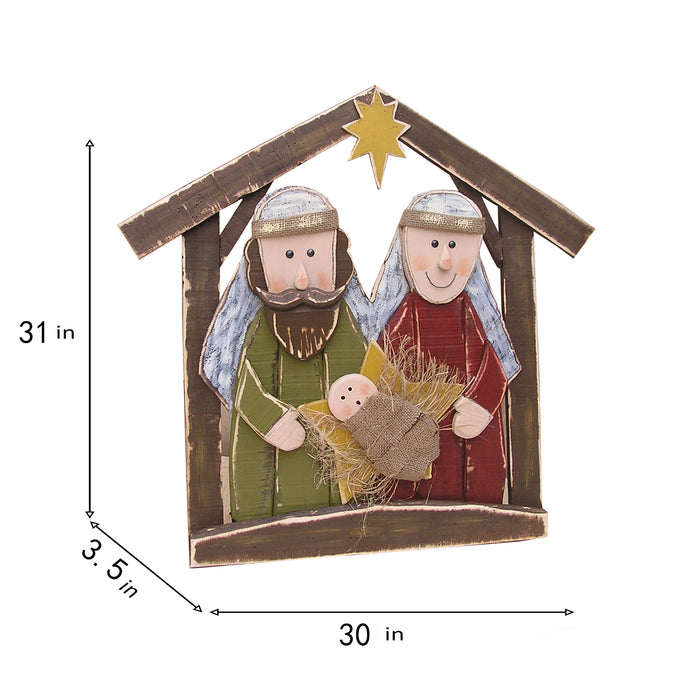 85255-O - 30in Wooden Nativity Christmas Decor Indoor Outdoor Use Hi-Line Gift Ltd.