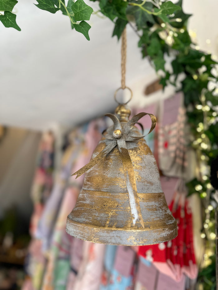 Gold Metal Bell with Hanging Twine