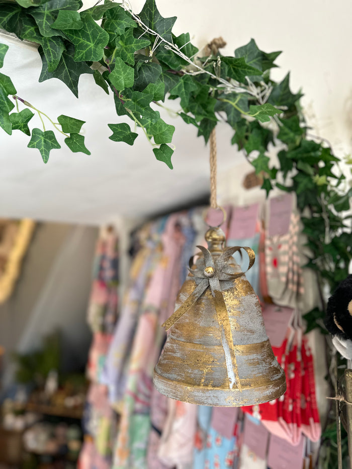 Gold Metal Bell with Hanging Twine