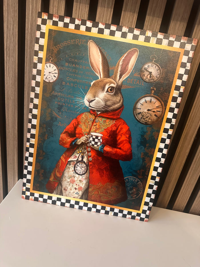 Metal White Rabbit Sign