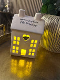 Light Up LED Ceramic House | Home is Where The Heart Is