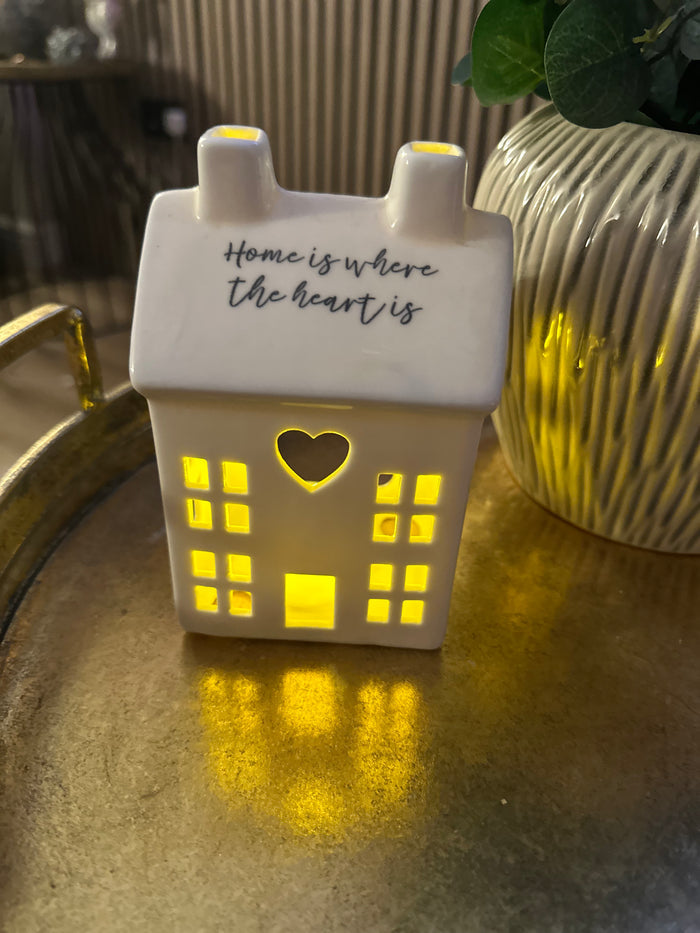 Light Up LED Ceramic House | Home is Where The Heart Is