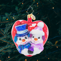 Ornament Description - A Frosty First Christmas: A first Christmas together makes the season extra special. Mark this important milestone with this adorable heart-shaped ornament celebrating new love!