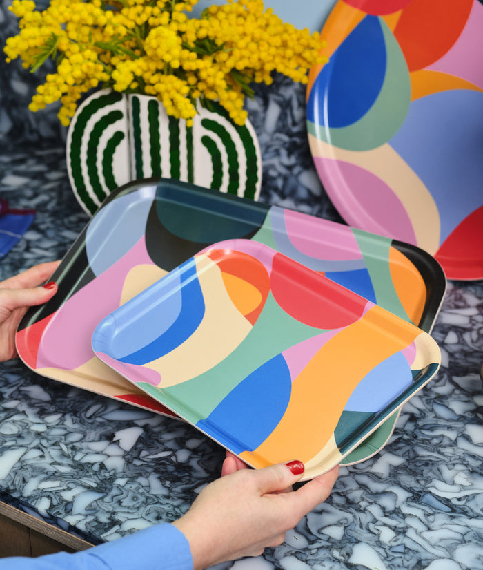 Abstract Rectangle Serving Tray