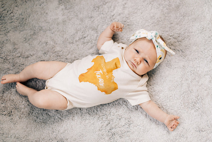 Adjustable Organic Cotton Bees Honey Hive Baby Headband - Urban Baby Co.
