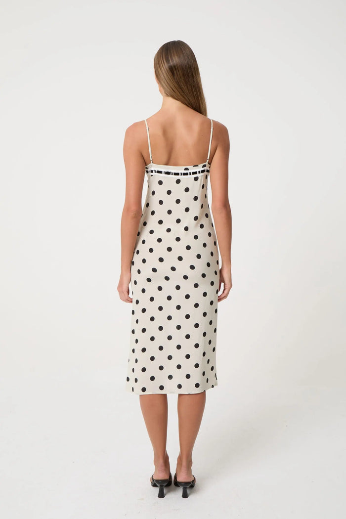 LUCIA MIDI DRESS | CREAM POCKA - Love McNicoll