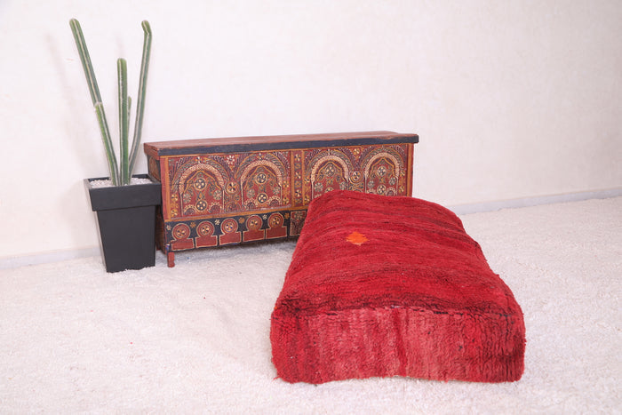 Amazing Ottoman Pouf Cushion in Red Color - kilim pouf