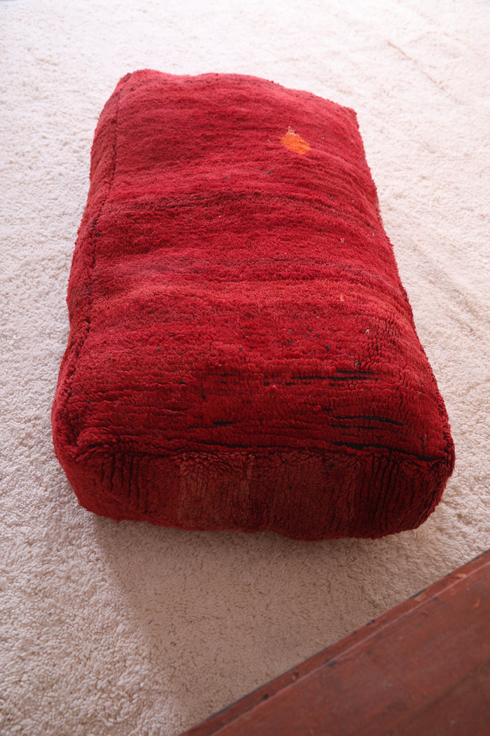 Amazing Ottoman Pouf Cushion in Red Color - kilim pouf