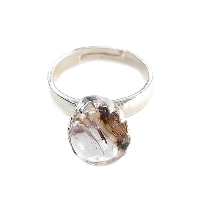 Amethyst Plain Silver Ring: 4.57gms Natural Untreated Super Seven Amethyst Fancy Shape Plain 925 Sterling Silver Bezel Set Adjustable Ring