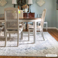 Antique look Ivory And Charcoal Medallion Washable Area Rug - The Rug Decor