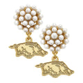 Arkansas Razorback Pearl Cluster Earrings
