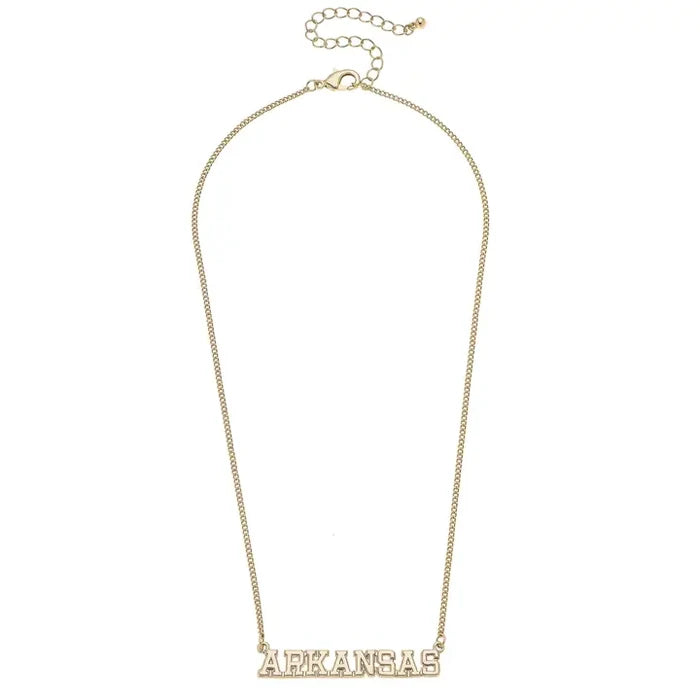 Arkansas Razorbacks Gold Varsity Necklace