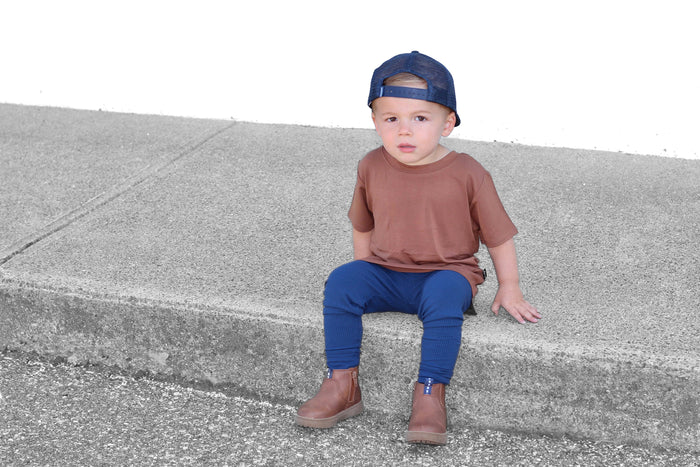 BAMBOO RIB LEGGINGS- Navy