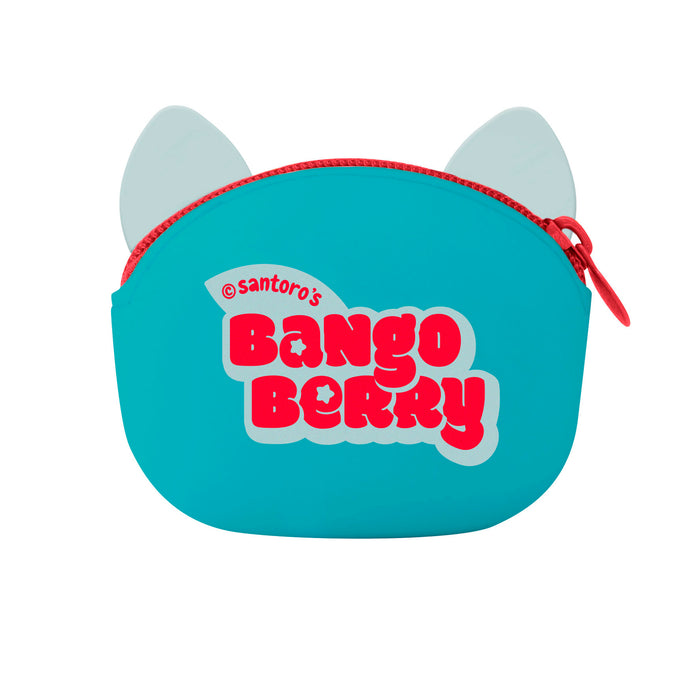 The Santoro Bangoberry Remy Raccoon Pouch is a small turquoise pouch with cat ears, a red zipper, "Santoro’s Bangoberry" in bold on the front, and Remy Raccoon details—perfect for everyday accessories. Photographed on a white background.