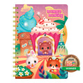 The Bangoberry Story Wheel Notebook - Sweet Summer by Santoro features a vibrant cover with berry animals, a big cupcake, and playful houses. Winner of the 2025 Toy Shop UK Independent Toy Awards—perfect for journaling!.