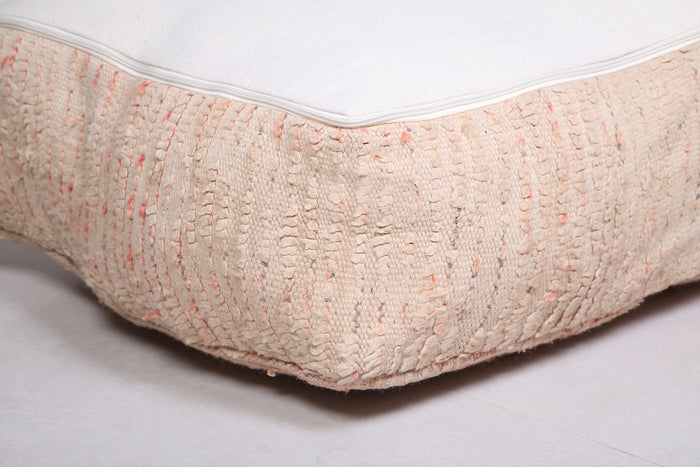 Beige Handmade Moroccan Kilim Pouf - Moroccan kilim pouf